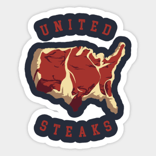 United Steaks of America US Map Meat Lover Sticker